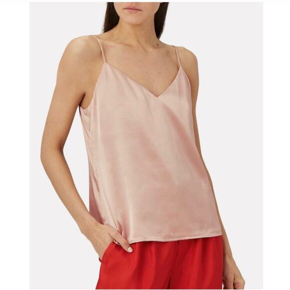 NEW L'AGENCE Jane 100% Silk V-Neck Camisole - Blush Pink (XS) - Picture 1 of 12